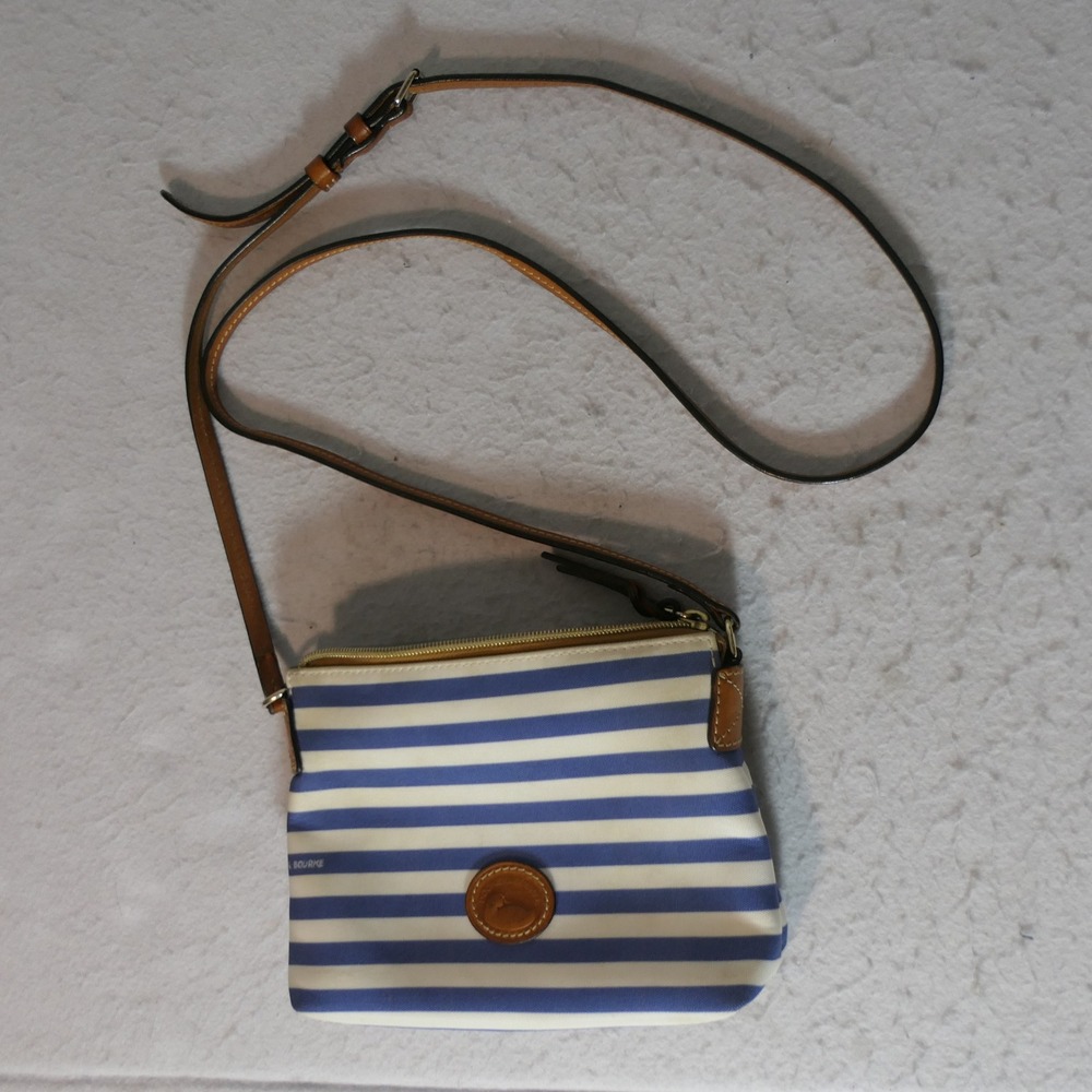 Dooney & Bourke Womens Sullivan Crossbody S Blue White Striped Nautical Coastal
